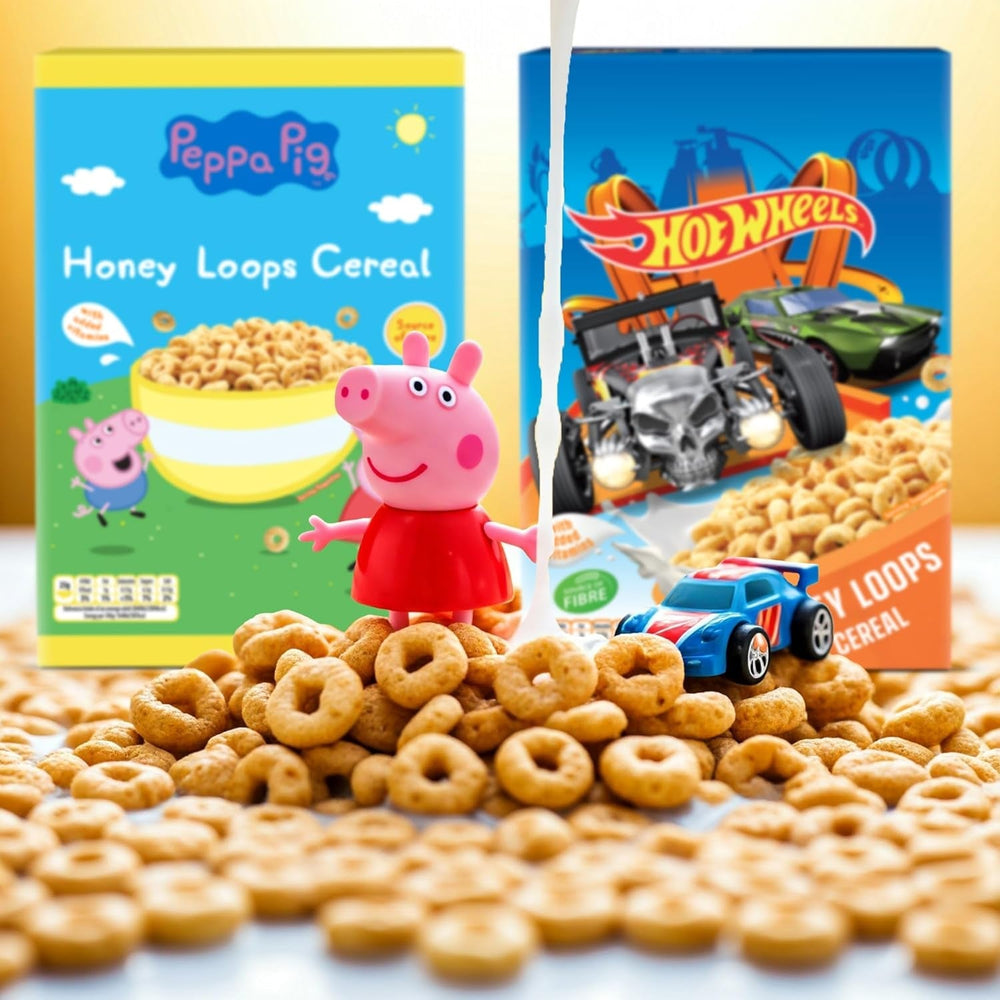 Peppa Pig Honey Loops Cereal, Knusprige Vollkorn Frühstückscerealien Mit Zugesetzten Vitaminen, 1Er Pack (1 X 375G) Cereals Naty Shop