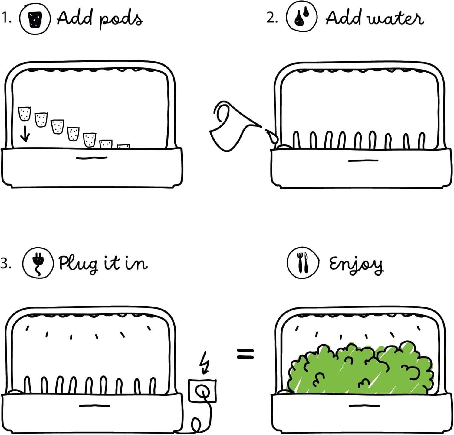 Click and Grow Indoor Garden, Easier Than Hydroponic Growing System, LED Smart Garden, Herb Garden, Indoor Greenhouse with 9 Plant Capsules Included (White)