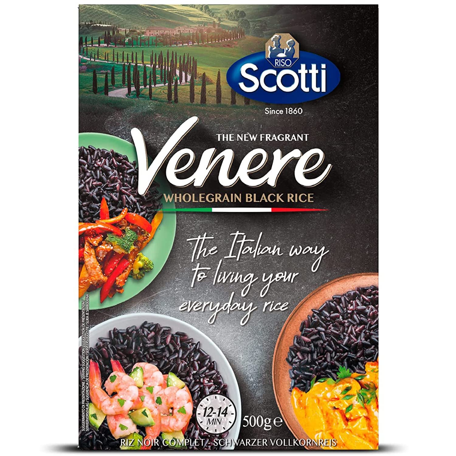 Scotti Black Wholemeal rice Riso Nero Venere 500 g
