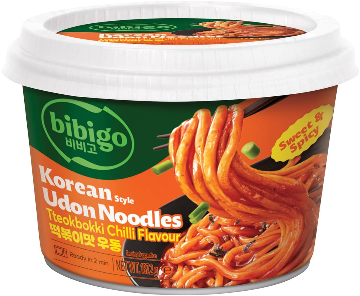 BIBIGO - Korean Chili Topokki Udon Noodles. Type - (1 X 187.2G)