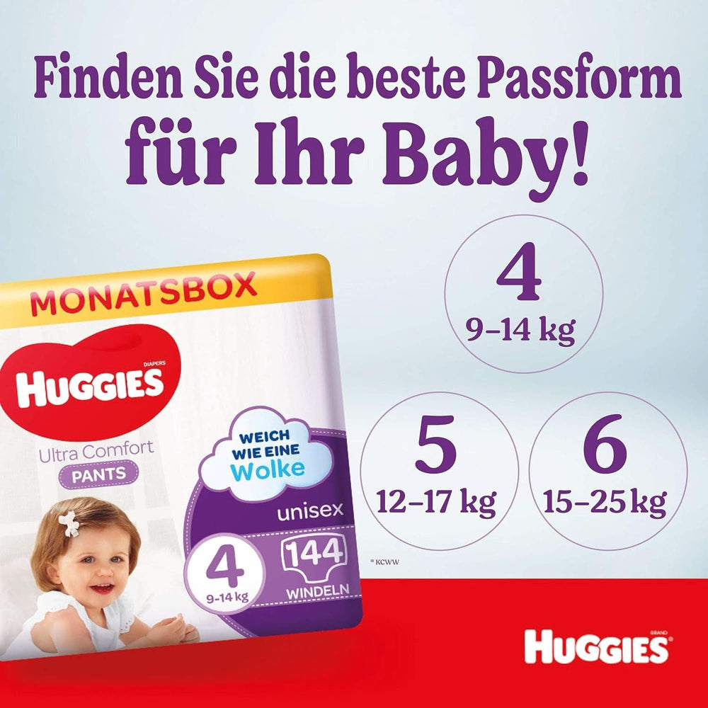 Huggies Ultra Comfort Pants, size 5, 12-17 kg, For active children, With moisture indicator and cloud waistband technology, 128 diapers Mother and Child Naty Shop
