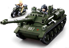 Sluban SL95558, WWII - Alliierter Jagdpanzer(335 Teile)[M38-B0687], Spielset, Klemmbausteine, Soldaten, mit Spielfigur, Army WWII, Multi Color