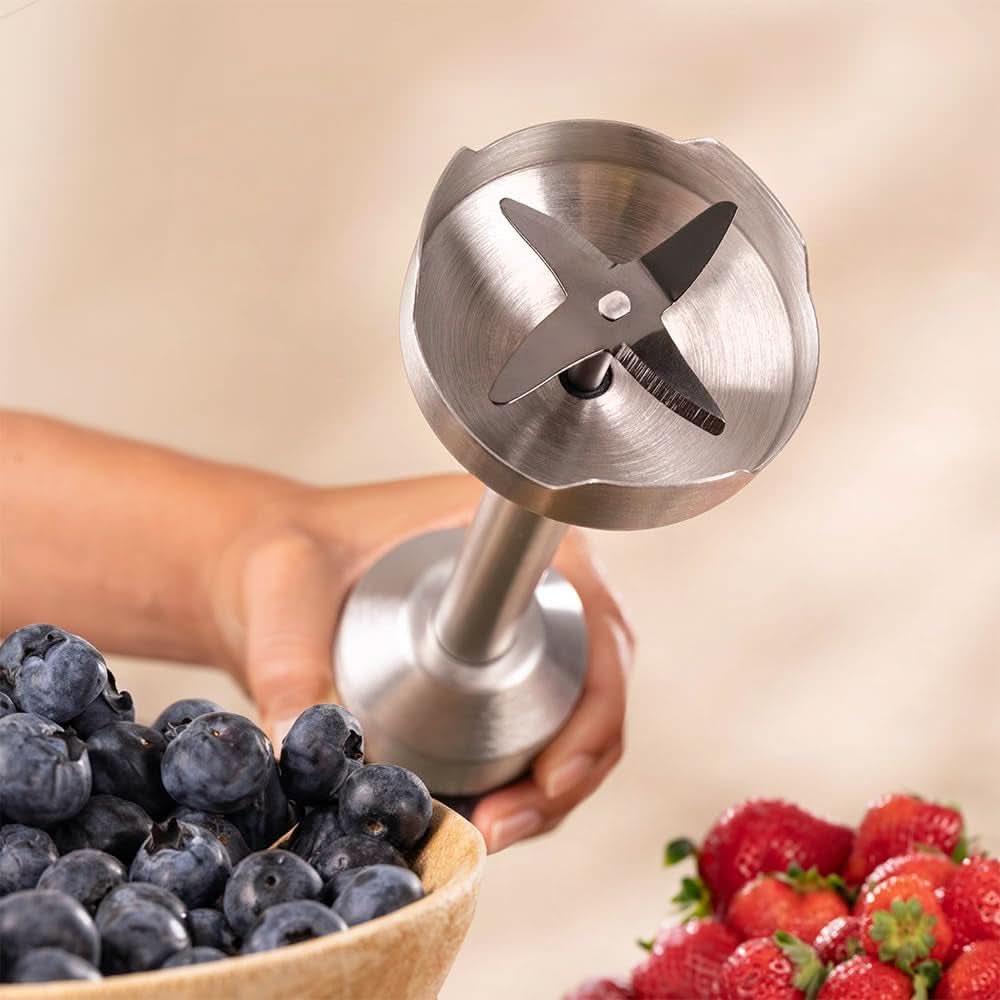 Cecotec Stabmixer Power Retrogreen 1200MAX Cream&Crush, Maximalleistung 1200 W, Crossblades-Technology, 2 Speeds, Zubehörset Spülmaschinenfest, Spritzschutzhaube Kitchen Naty Shop