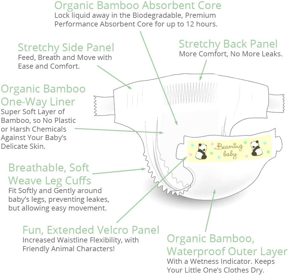 Organic Bamboo Nappies Size 6 Suitable for 16+kg 20 Pack Nappies