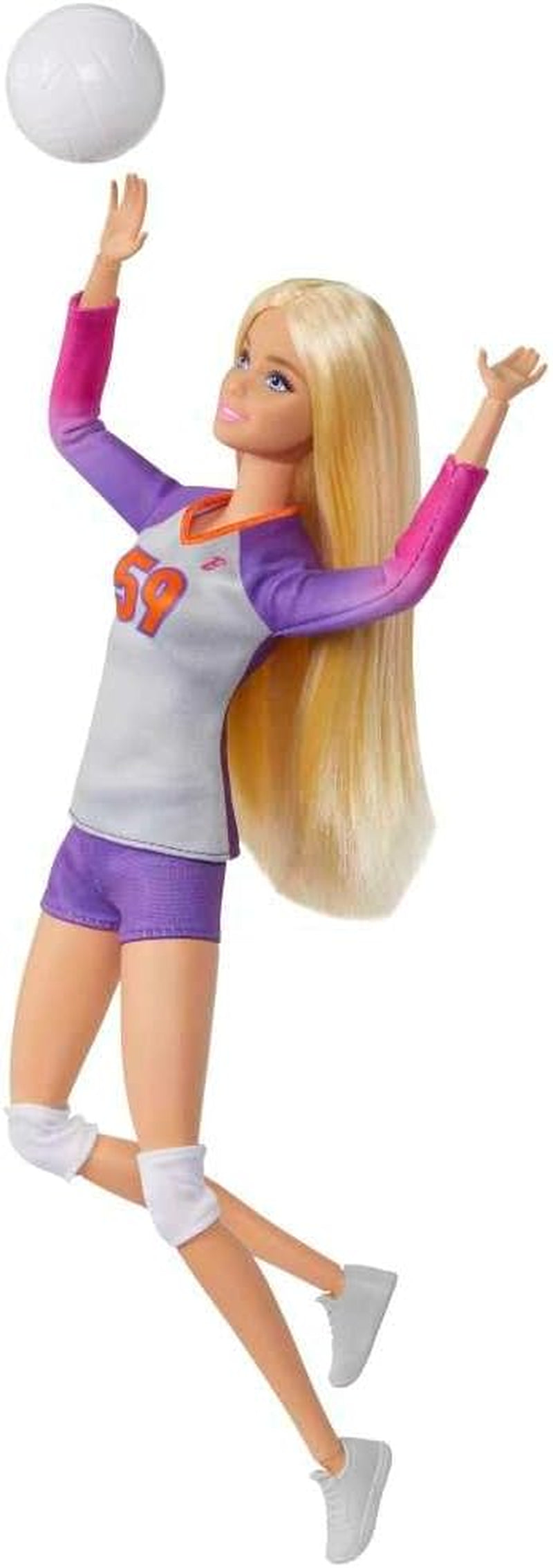 Barbie Made to Move - Volleyball Player Doll with T-shirt and Ball - 22 Joints for Realistic Play, Includes Volleyball and Sportswear, HKT72 Naty Shop Dolls