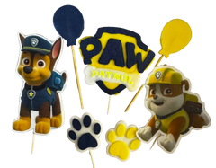 Set of 7 edible sugar paste decorations, Paw Patrol Sugar Paste Decorations Naty Shop