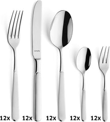Amefa Satina cutlery set in 60 parts, for 12 people, safe Kitchen Naty Shop