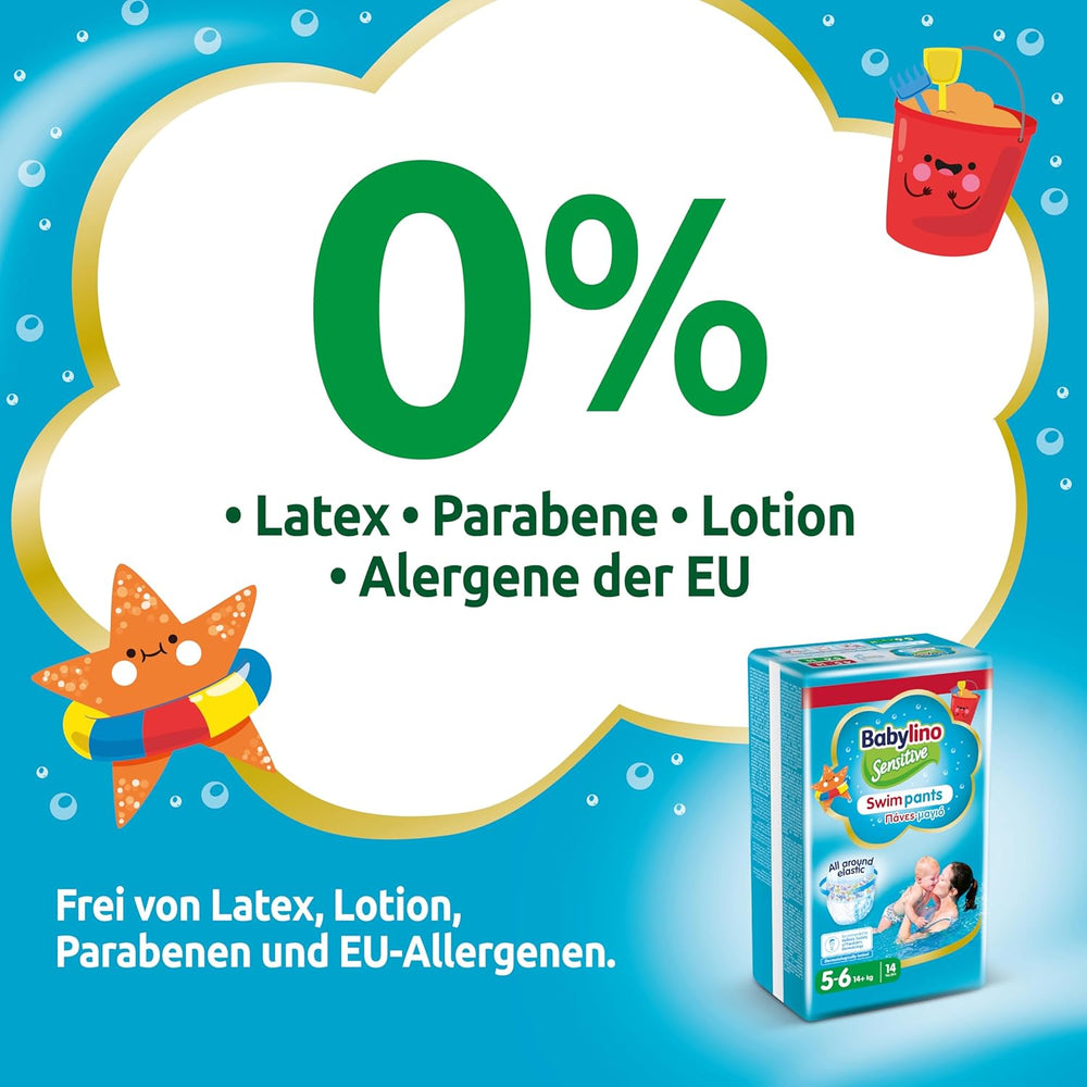 Diapers Sensitive Swim Pants, for sea and pool, size 5-6 (over 14 kg), 84 pieces