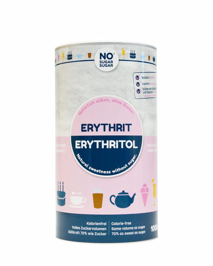 No Sugar, natural Erythritol without calories, usable as a sugar substitute, 4.5 Kg Sweeteners Naty Shop 1 Kg