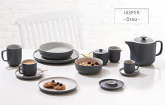 Ritzenhoff & Breker Tafelservice Jasper, 8-Teilig, Grau, Steinzeug, Speiseteller Und Suppenschalen Für 4 Personen Seturi vesela masa Naty Shop