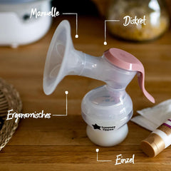 Tommee Tippee Made for Me Manuelle Einzel-Milchpumpe, Starke Saugkraft, Ergonomischer Griff, Tragbare Und Leise Milchpumpe, Samt Babyflasche Accessories Food and Breastfeeding Bebe Naty Shop