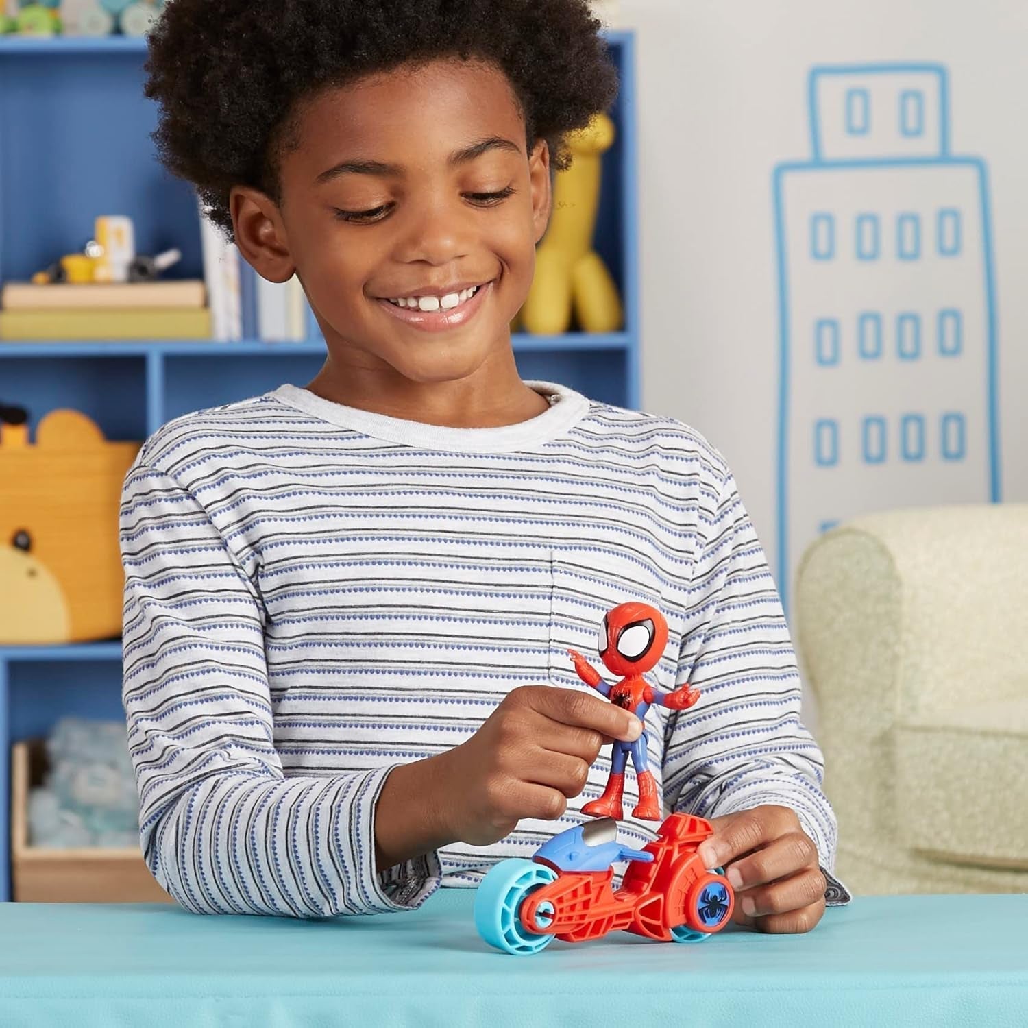 SPIDEY and HIS AMAZING FRIENDS Marvel Spidey Motorcycle Figure Toy for Boys and Girls Ages 3 and Up Action Figures Naty Shop