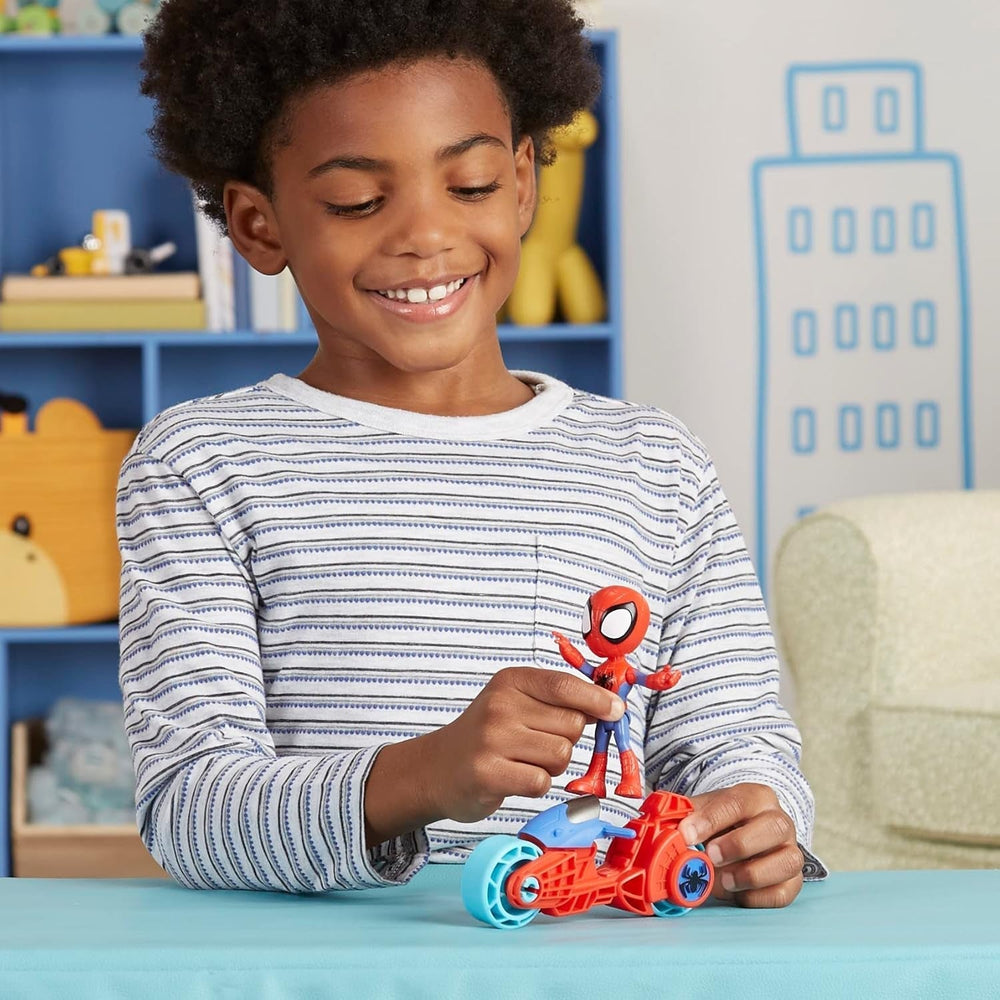 SPIDEY and HIS AMAZING FRIENDS Marvel Spidey Motorcycle Figure Toy for Boys and Girls Ages 3 and Up Action Figures Naty Shop