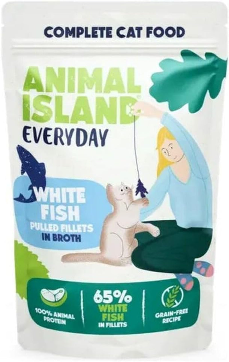 Nassfutter Alleinmenü Katze Adult Filets Kabeljau in Brühe Hoher Feuchtigkeitsgehalt Packung, 12 x 85g