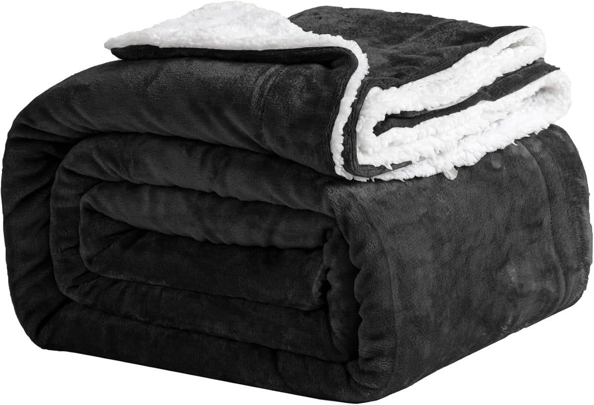 Cozy blanket 150X200Cm black Fleece blanket Living Sherpa blanket sofa throw sofa Warm Winter Soft blanket (black, 150X200Cm) Good Nite Beds and Blankets Black 150X200Cm