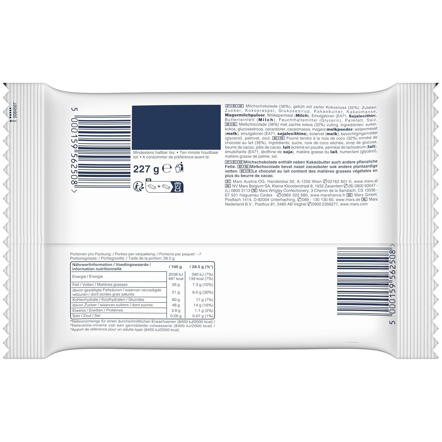 Bounty Minis Chocolate Bulk Pack, Fine Coconut Mini Chocolate Bars, 227g, Chocolate Gift Idea, Chocolate Bulk Pack