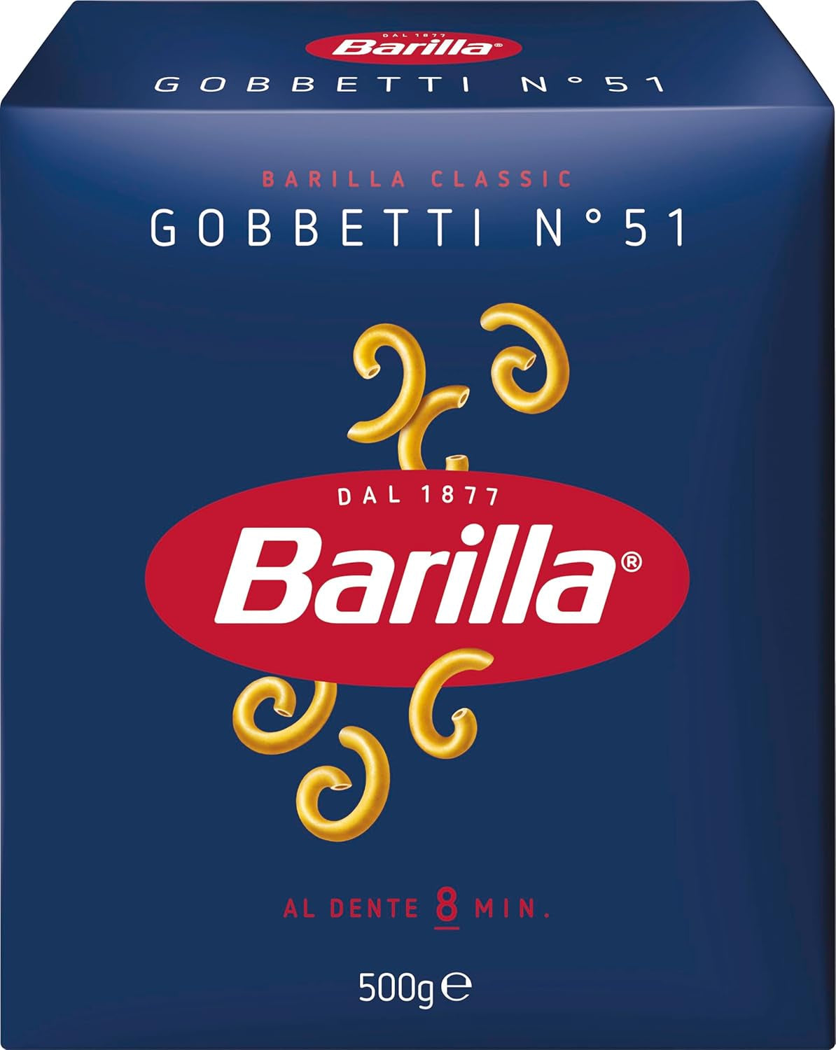 Paste Barilla Classic Gobbetti nr. 51 din grâu dur, întotdeauna al dente (1 x 500 g)