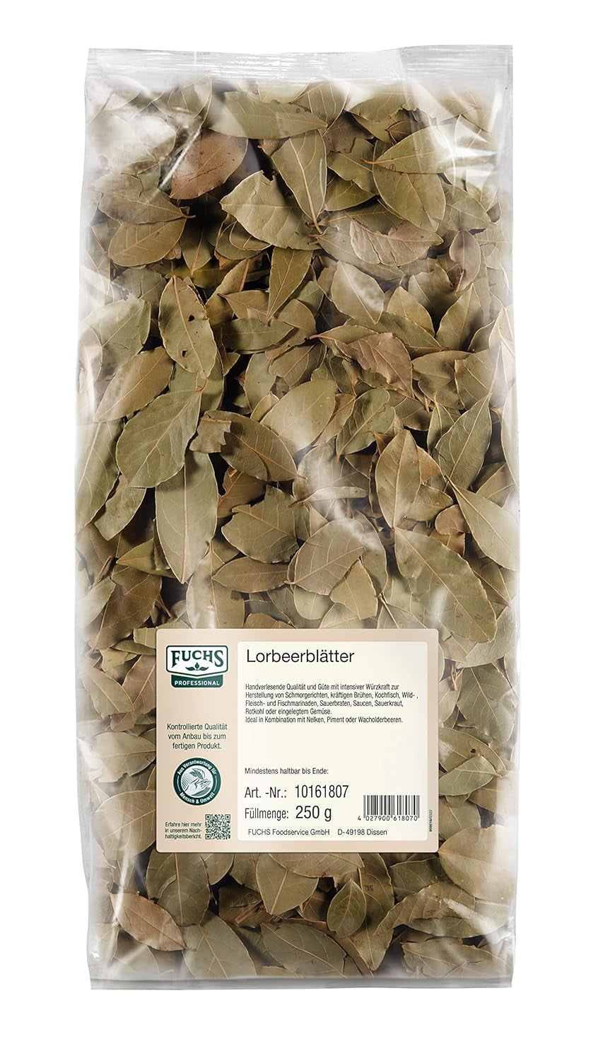 - Laurel leaves | Getrocknete Lorbeerblätter zum Würzen von deftigen Fleischgerichten, Eingemachtem oder Saucen || 250 g im großen Beutel
