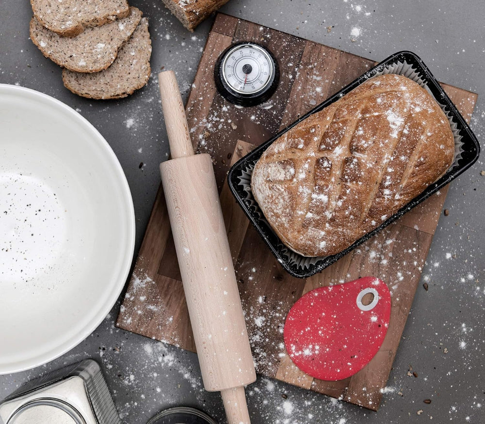 Tala Teigroller aus Buchenholz – Drehbares Nudelholz mit Griffen, glatte Oberfläche, durable & leicht zu reinigen – Perfekt für Teig, Gebäck, Brot & Pizza – FSC-zertifiziertes Holz
