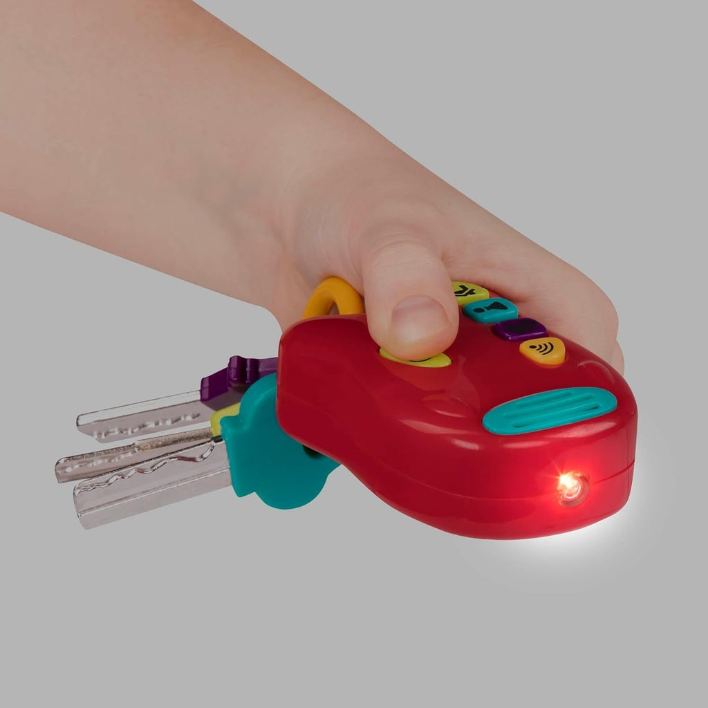 Battat toy key baby toy - Breloc colorat cu cheie de mașină cu lumină și sunete pentru copii de la 10 luni în sus Jucarii Bebe Naty Shop