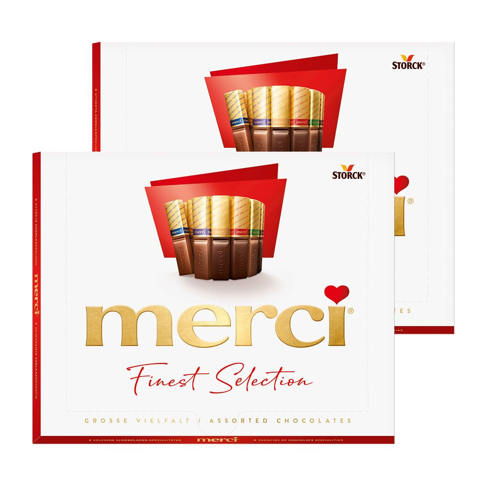 merci Finest Selection Mousse au Chocolat Variety – 1 x 210 g – Specialties Exquisite Chocolate Mousse – Filled and unfilled Pralines