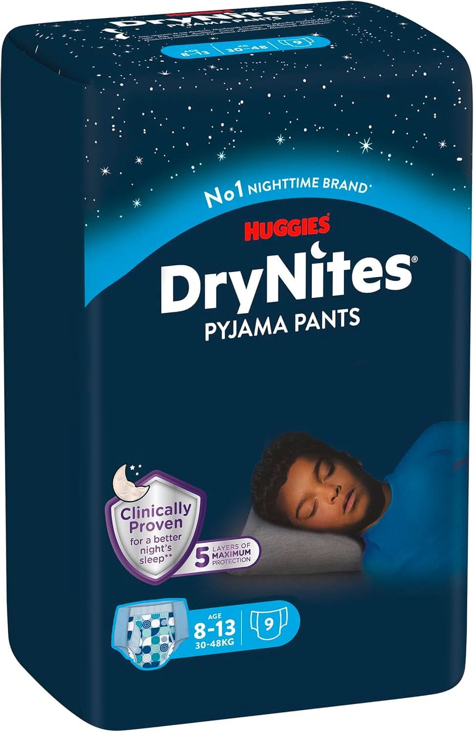 Huggies Drynites Super absorbent night diapers, for boys 8-13 years (30-48 kg), 9 pcs Mother and Child Naty Shop