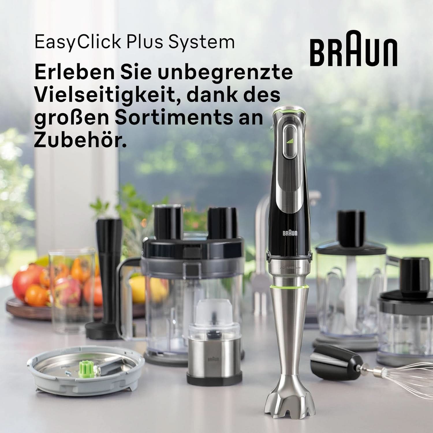 Braun Multiquick 9 MQ 9147X – 5-In-1 Stabmixer Mit Standmixer-Aufsatz, Zerkleinerer, Kartoffel- & Gemüsestampfer & Schneebesen, Stufenlose Geschwindigkeitsenstellung, 1200 W, Schwarz/Edelstahl Kitchen Naty Shop