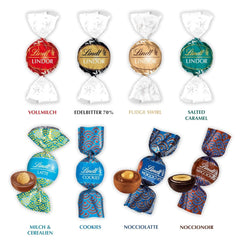Lindt Schokolade LINDOR Und ROULETTE Mischung | 1473 G| Kugeln Mit Zartschmelzender Füllung Sowie Köstliche | 8 Sorten | Pralinengeschenk | Schokoladengeschenk | Großpackung Naty Shop Chocolate Candies