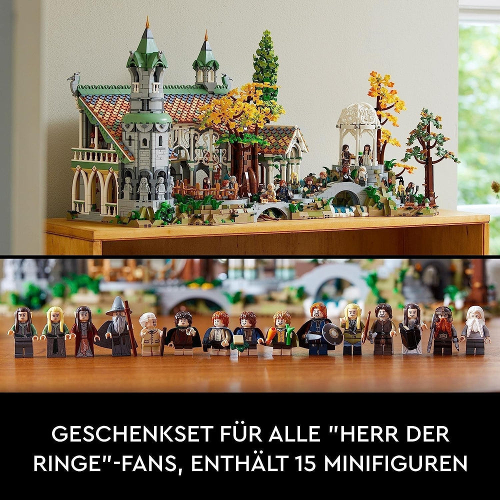 LEGO Icons The Lord Of The Rings: Rivendell - Adult collection and display set with 15 unique minifigures including Gandalf, Legolas, Aragorn and Frodo, exclusively on Amazon - 10316 Building sets Besuche den LEGO-Store