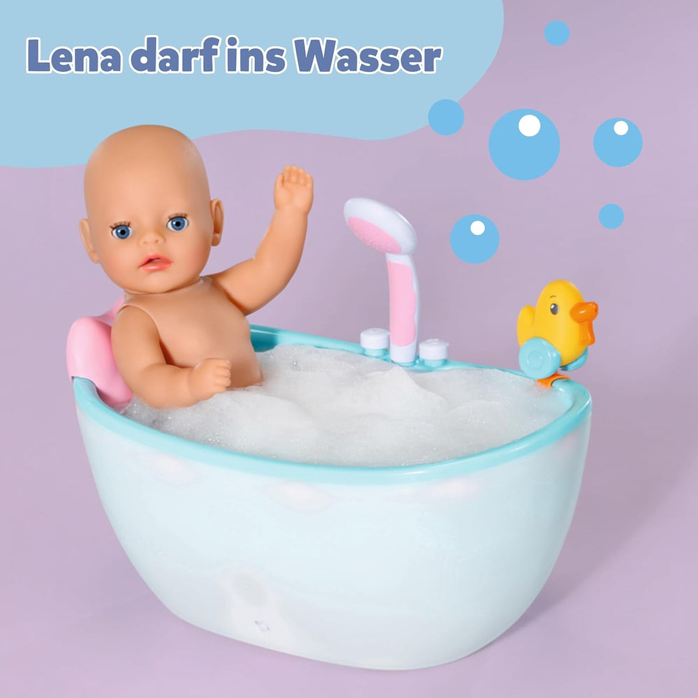 BABY Born Lena (Fetiță) - păpușă bebeluș 36 cm - 7 funcții, inclusiv accesorii și saltea - Funcționează complet fără baterii - Potrivită pentru copii mici de la 1 an