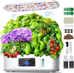 Kit sistem de creștere hidroponică pentru grădină de plante aromatice interioare cu lumină de creștere