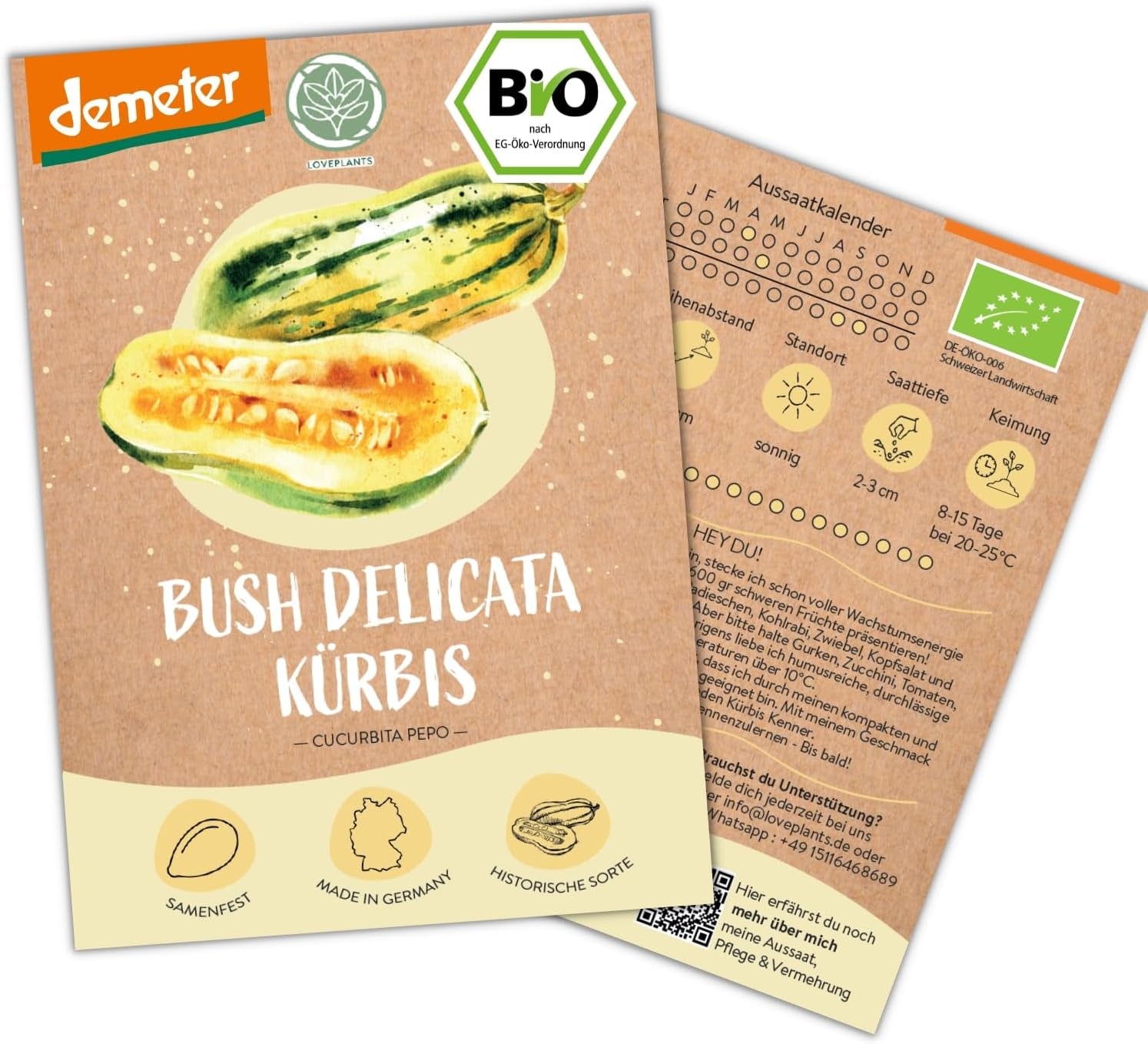 Organic Mini Mexican Cucumber Seeds, 10 Snack Cucumber Seeds, High Germination Rate, Demeter Certified & Open Pollinated | LOVEPLANTS Balcony Garden Raised Bed Vegetable Seeds - Heirloom Vegetable Varieties