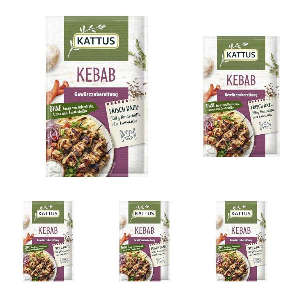 - Kebab Gewürzzubereitung | Seasoning for 3-4 Portions | Ohne Zusatz von Fefeextrakt, Aroma und Zusatzstoffen | 25 g in Bag