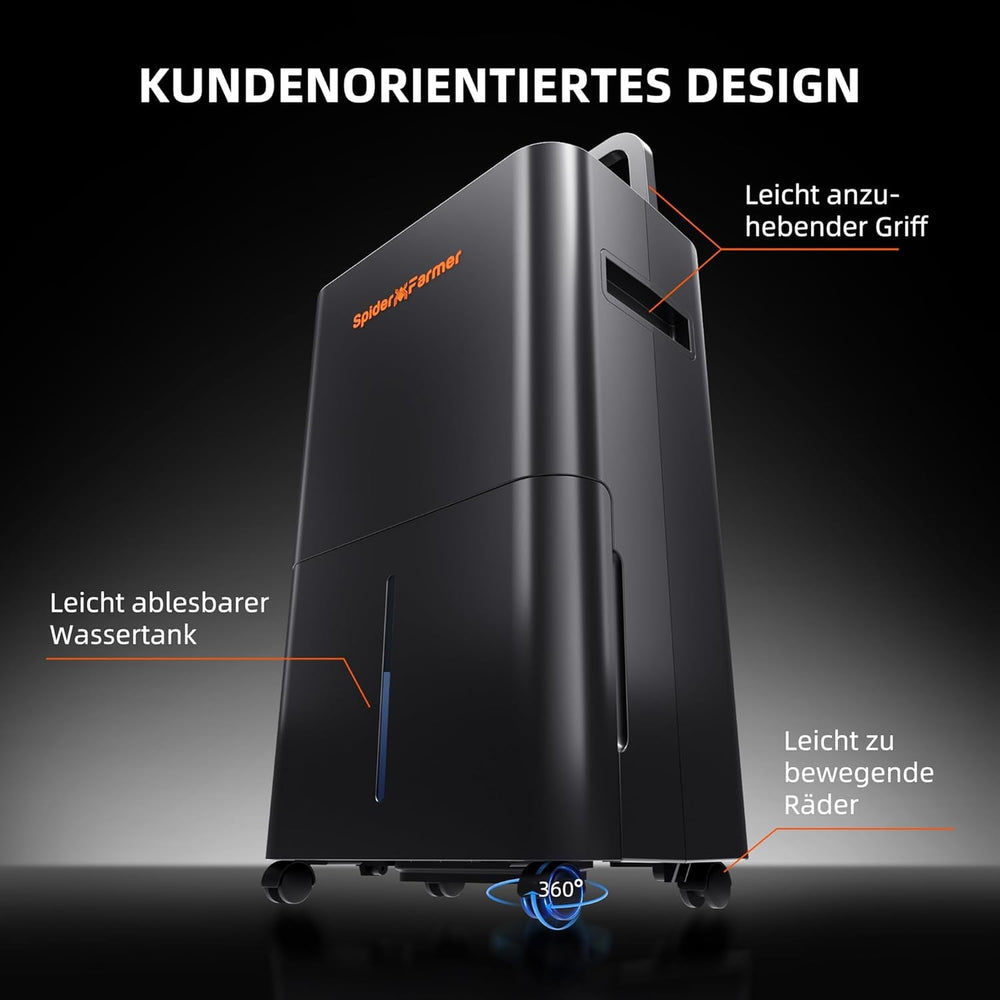 Dezumidificator SPIDER FARMER, Dezumidificator pentru plante de 12L cu control al umidității, Control prin aplicație, Funcție de temporizator 24H pentru corturi de creștere, Dezumidificator electric pentru grădini interioare, apartamente și subsoluri