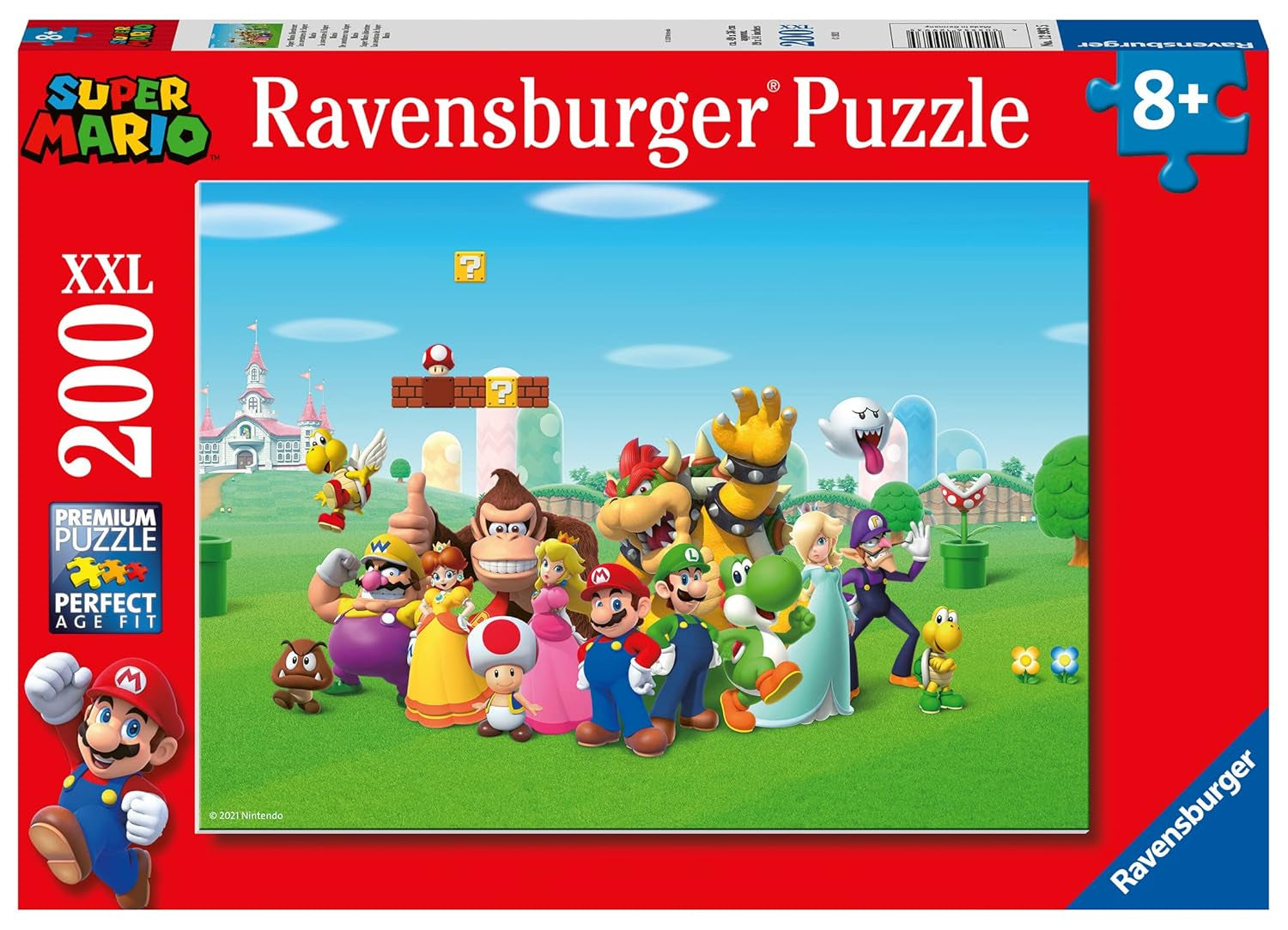 Puzzle jigsaw pentru copii 100 piese XXL - Nintendo Super Mario Fun Puzzle Naty Shop Singur Jucăuș, prietenos cu copiii