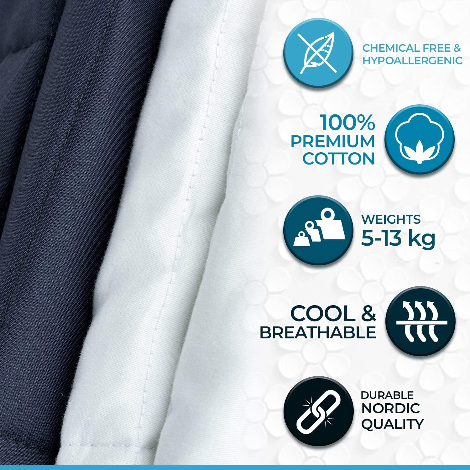 Polar Night weighted blanket for adults 150 X 200 Cm, 9 Kg - Weighted blanket for deep sleep, heavy blanket, therapy blanket made of 100% microfiber, relaxing blanket Oeko-Tex® 100 Comforter Standard Beds and Blankets Polar Night