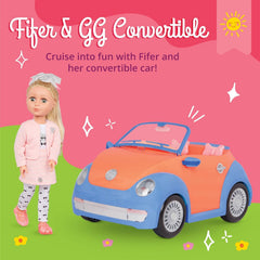 Glitter Girls - Fifer & GG Cabrio - 36 cm Puppe & Fahrzeug-Paket - Orangefarbener Oldtimer - 3 Jahre +