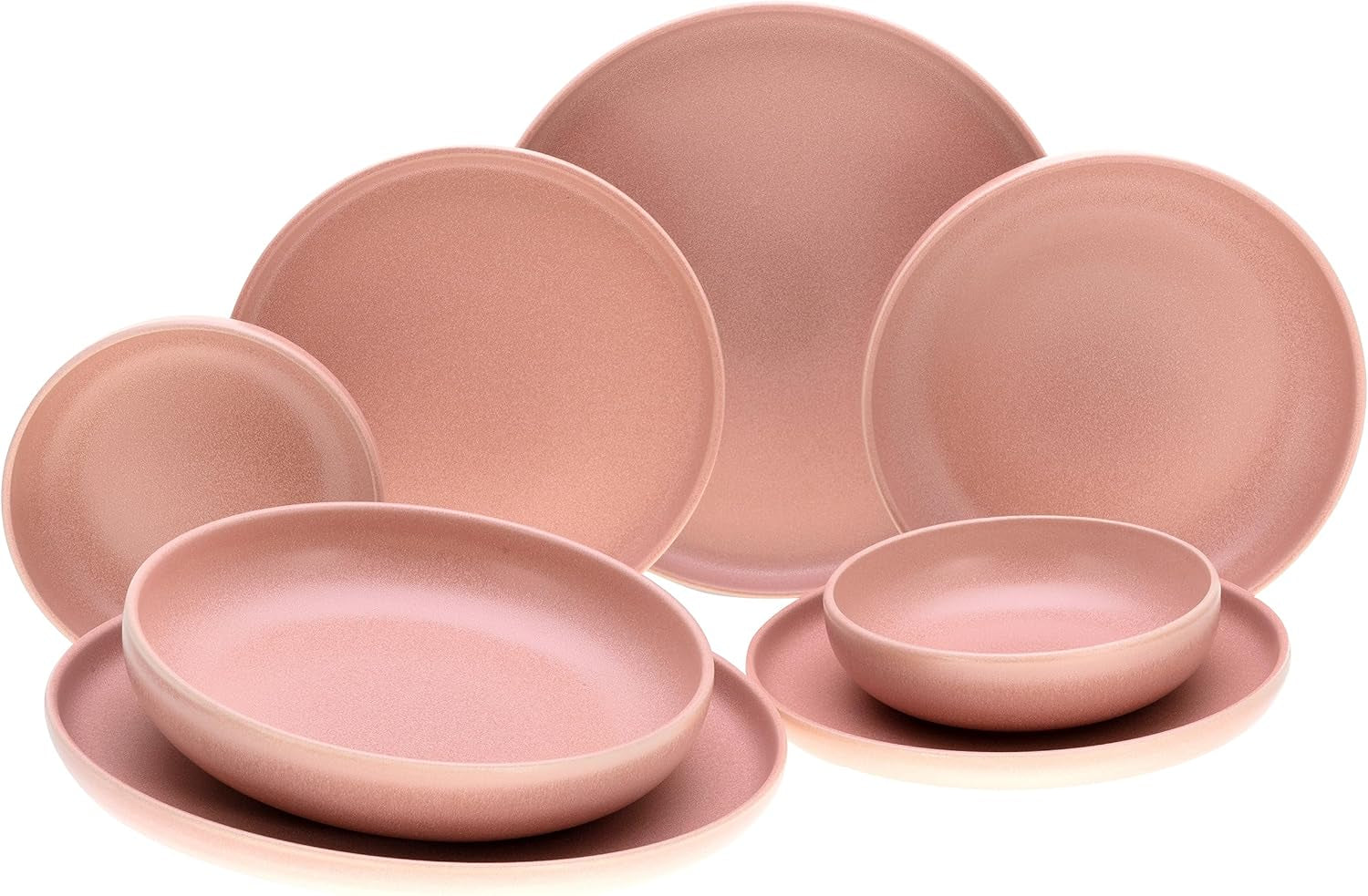 Creatable, 22979, Serie Uno BLACK, 12-Teiliges Geschirrset, Teller Set Aus Steinzeug, Spülmaschinen- Und Mikrowellengeeignet, Made in Portugal Tableware Sets Naty Shop Rose Tafelservice 8 Teilig