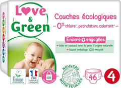 Love & Green, chlorine-free diapers, package for 1 month, size 4 Mother and Child Naty Shop