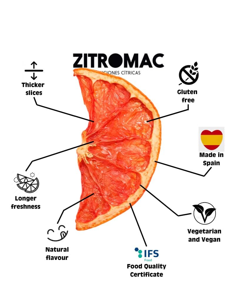 160gr Grapefruit uscat pentru cocktailuri - Fructe uscate fără zahăr pentru cocktailuri, decorațiuni, cofetărie, Crăciun, băuturi - felii uscate 100% naturale fără aditivi Produse deshidratate Naty Shop