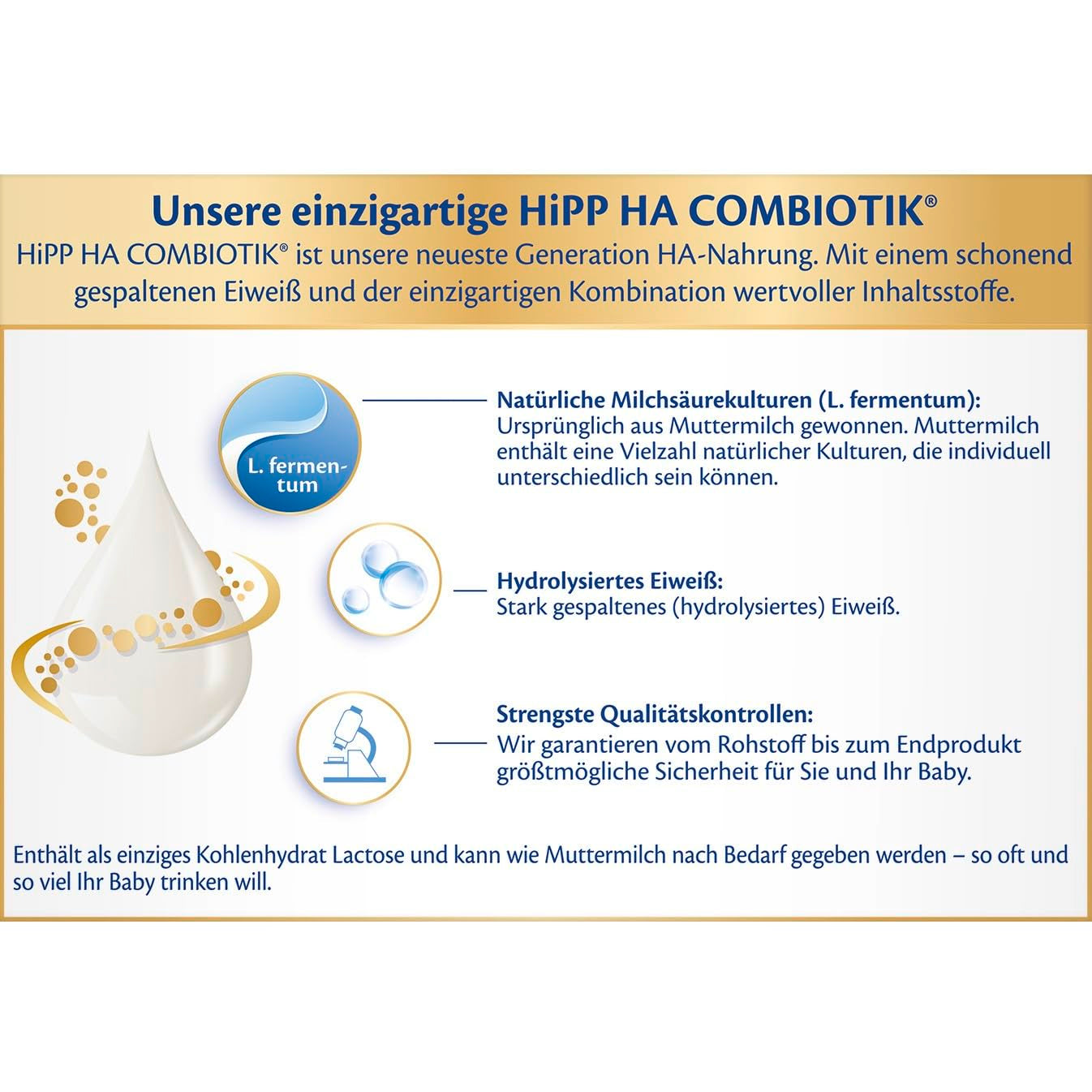 HiPP PRE HA Combiotik (4 x 600g), hydrolysed milk powder formula for infants from birth, with natural lactic acid cultures, for sensitive immune systems