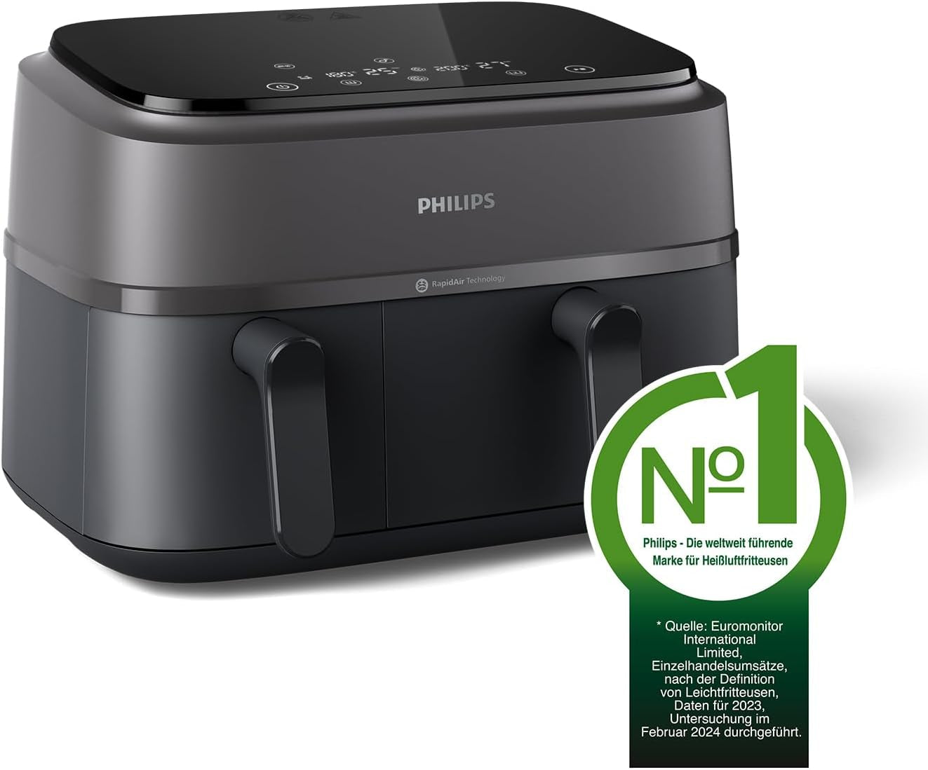 Philips Airfryer Dual Basket 3000 Series, 9L, 2 baskets, 2 dishes ready at the same time, Rapidair technology plus hot air Appliances Naty Shop