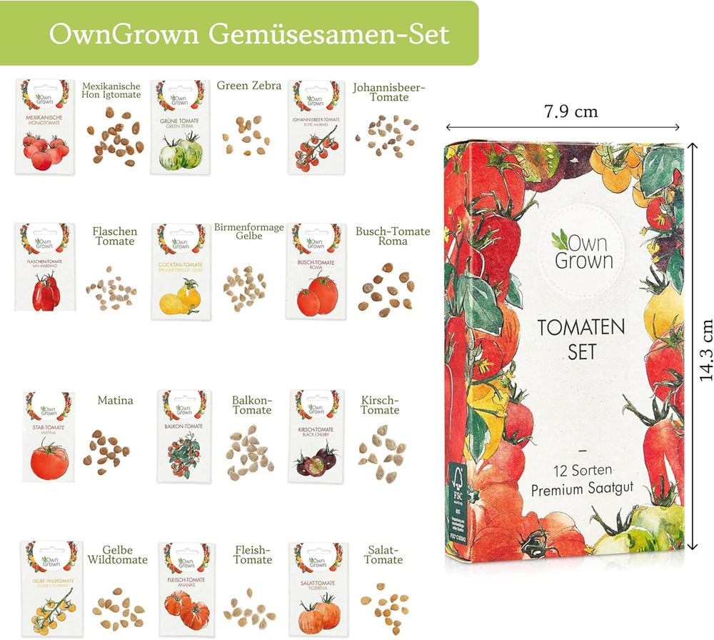 Tomaten Samen Set : 12 Sorten Tomatensamen Für Garten Und Balkon – Tomaten Anzuchtset – Tomatensamen Alte Sorten – Garten Geschenk Set – Alte Tomatensorten Owngrown