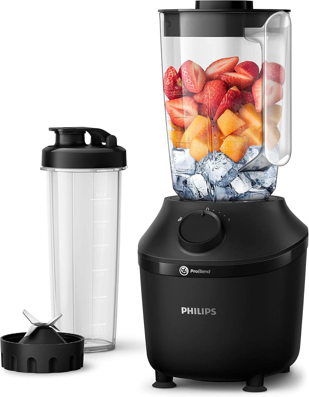 Philips Standmixer Und Smoothie Maker – 600W, 2-Liter-Becher, Homeid-App, 2 Geschwindigkeitsstufen + Impulsfunktion, Problend, Ice-Crush-Funktion (HR2291/41) Kitchen Naty Shop 450 Watt