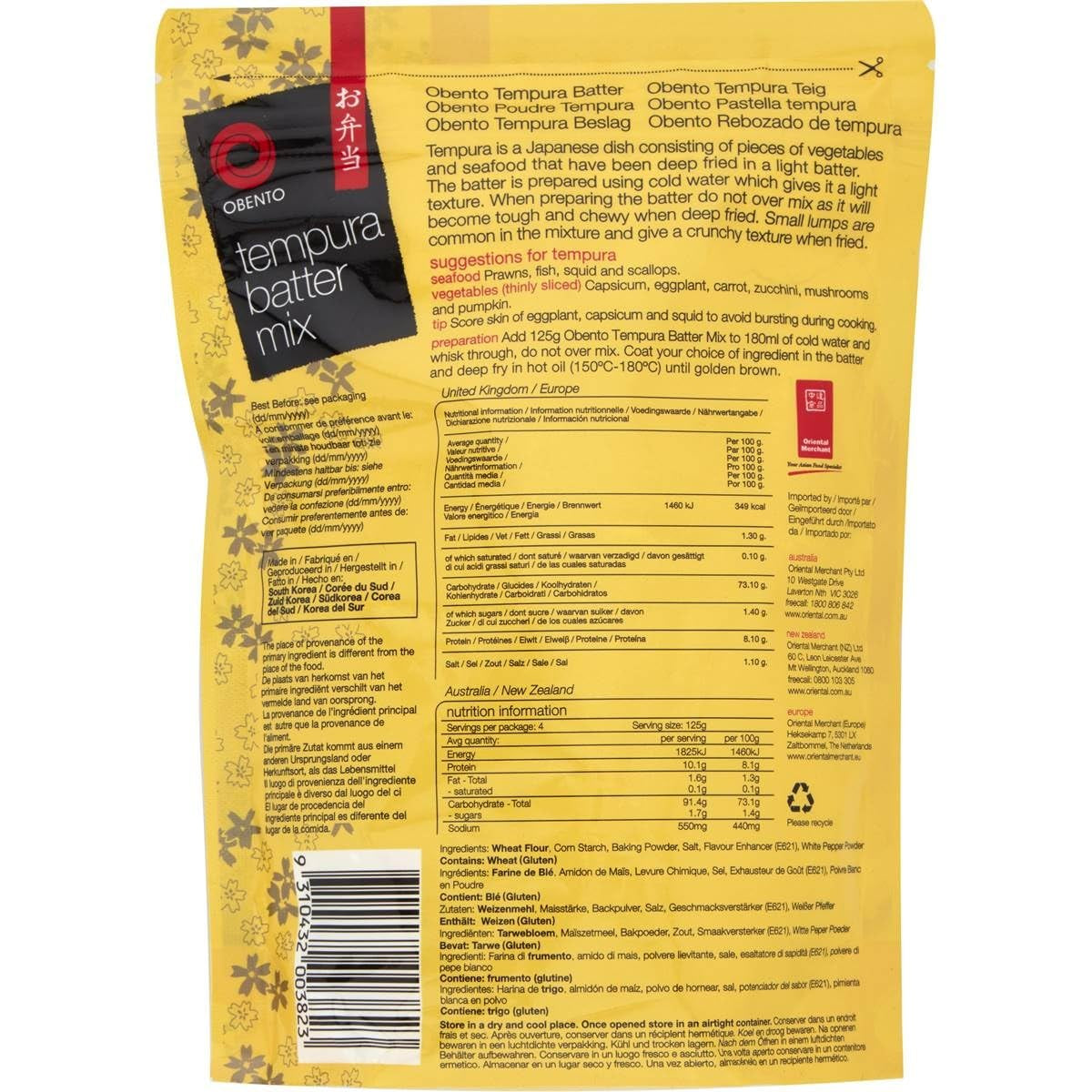 Tempura Batter Mix Tempura Back-Frittiermischung, 500 Gram Mix for baking and cooking Naty Shop