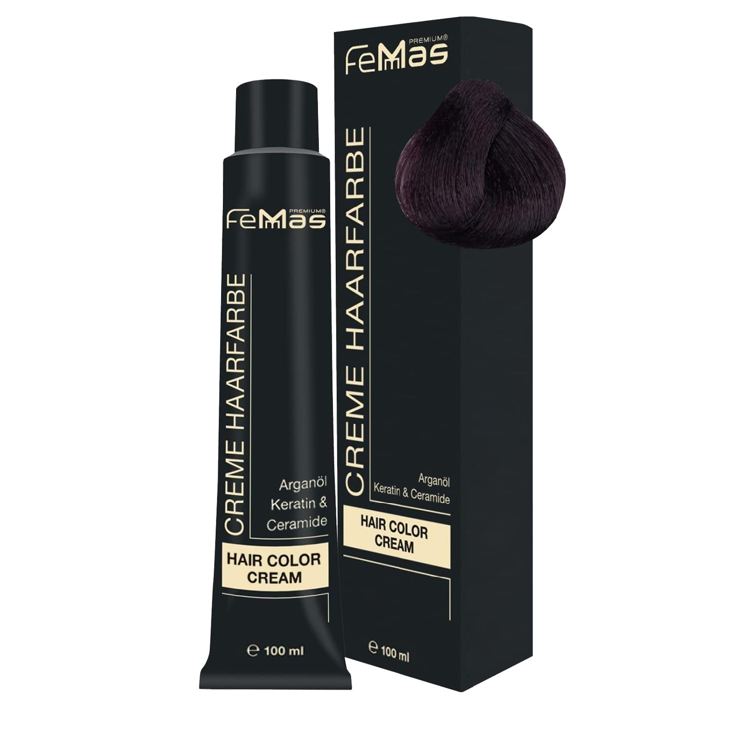 FemMas Hair Colour Pure & Mix Red I Cremă profesională cu ulei de argan, keratină și ceramide I Ca o vopsea de păr permanentă sau nuanță pentru rezultate radiante, de lungă durată I 100 ml
