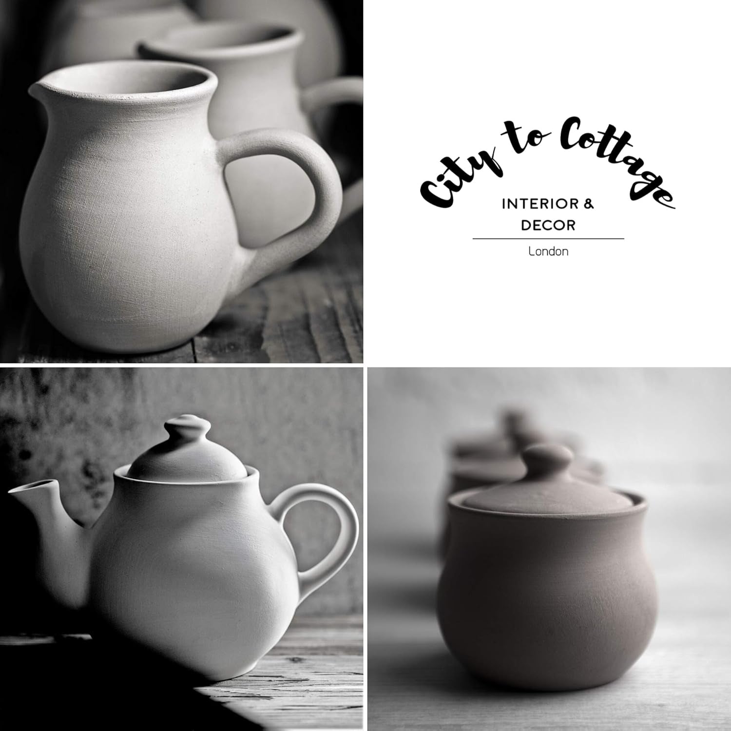 City to Cottage® - Set mare de ceai | Roșu și alb | Buline | Lucrat manual | Ceainic ceramic 1,7 litri, ulcior de lapte, zaharniță