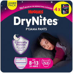 Huggies DryNites Nighttime Bedwetting Diapers for Boys 13 to About 8-13 Years (30-48kg) 33-Piece (3x11) Jumbo Monthly Pack XL Diaper Panties Vazba Bath Products