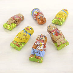 Little Easter Friends with Chocolate | 2 x 100 g and Chocolate Decoration Mini Eggs with Alpine Milk | 2 x 180 g Sachets | Premium milk chocolate eggs, cheerfully and colorfully packaged, in four colors for Easter