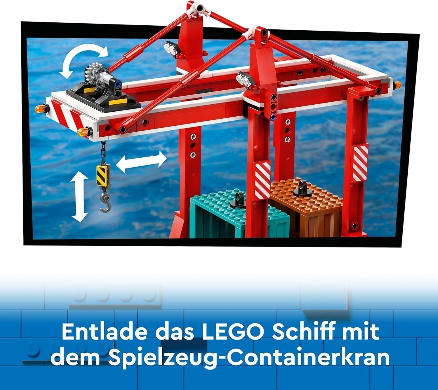 LEGO City harbor with cargo ship, building toy for boys and girls from 8 years old, gift idea for children, container crane, toy ship and 8 minifigures 60422 Building sets Besuche den LEGO-Store